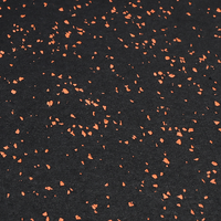 Premium Flooring 2mm EPDM – Dual Layer – EPDM Top Layer – Virgin Rubber Base 1m x 1m x 15mm (Orange Fleck)